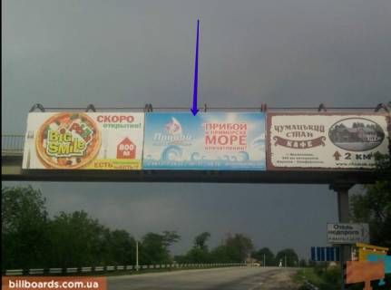 Billboard A in Vasylivka g. Vasil'evka, pesehodnyj most, napravlenie dvizenia v storonu Kryma Photo 1